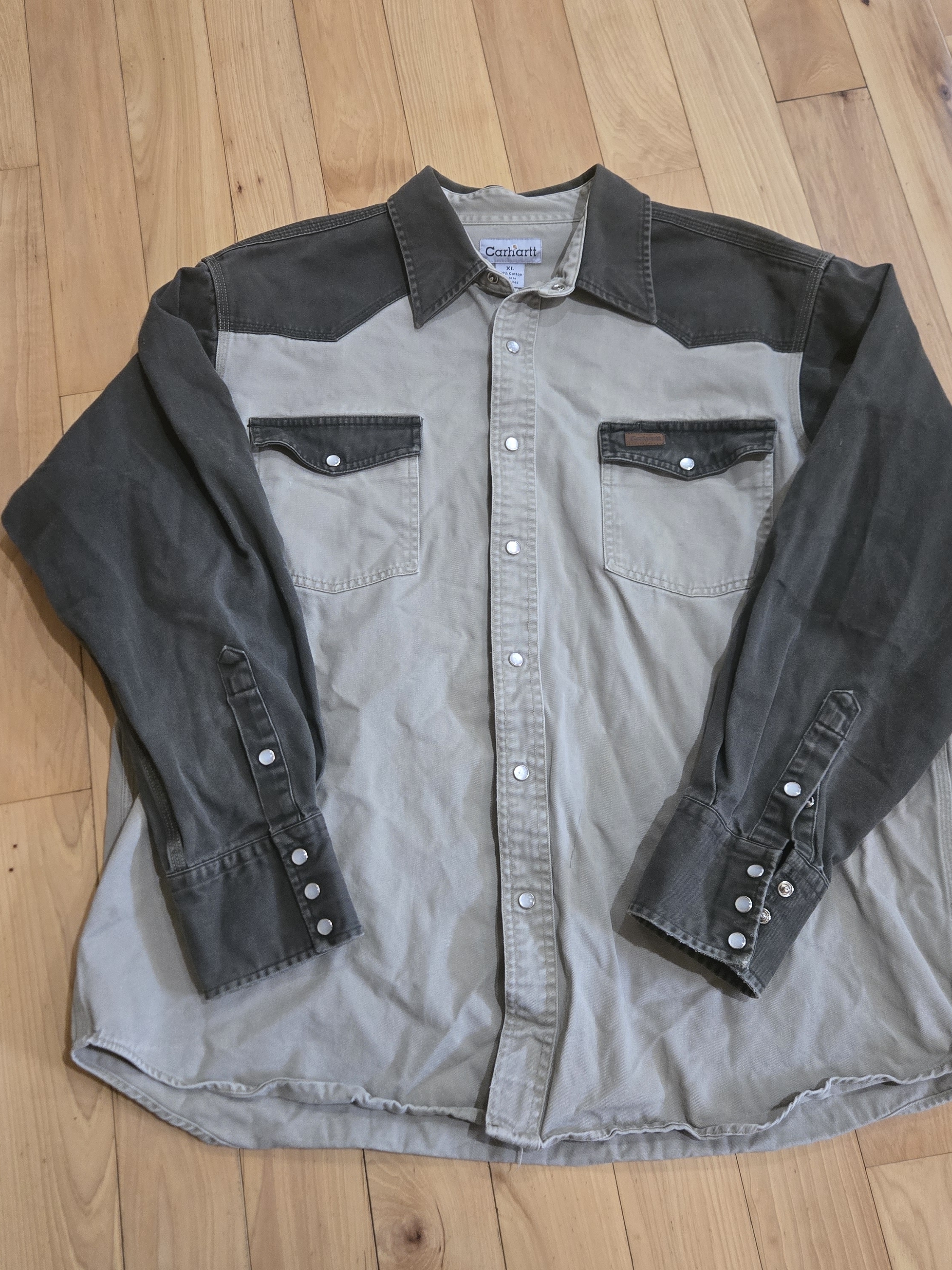 Vintage Carhartt Ironwood Two-Tone Western Snap Work Shirt